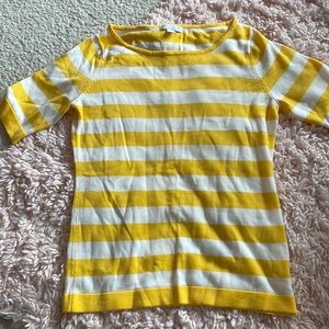 Yellow and white Striped sweater-tee